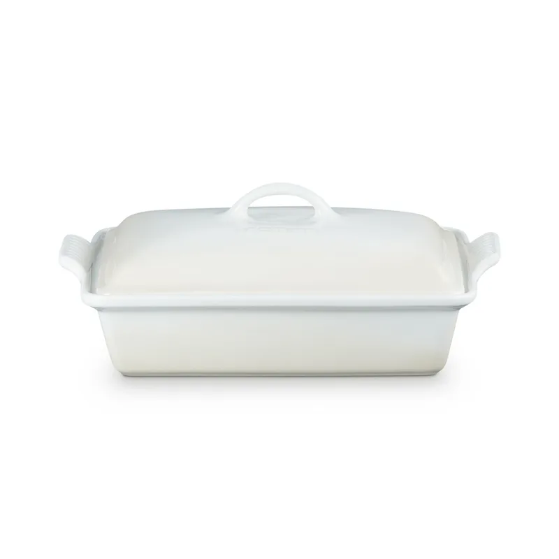 Le Creuset 4Qt Heritage Stoneware Covered Rectangular Casserole - Meringue