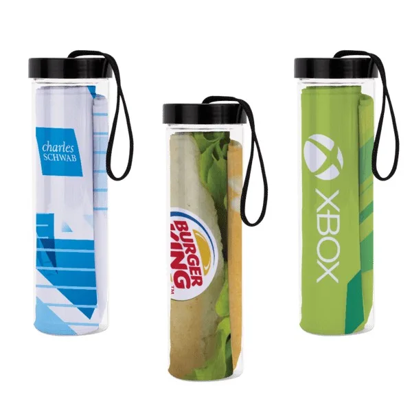 Dye-Sublimated Cooling Towel w/ Storage Tube view 2
