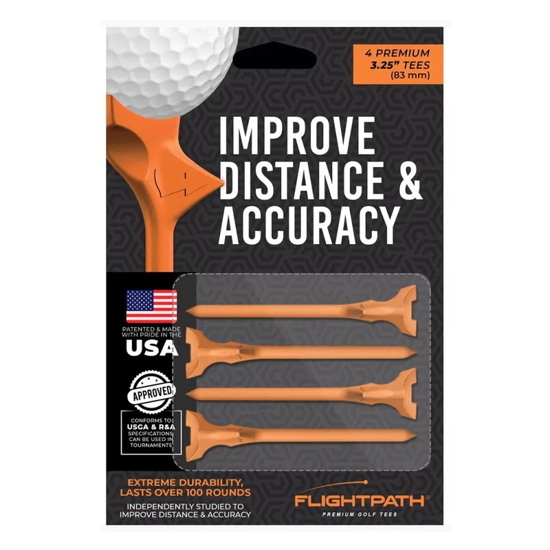 Flightpath 3.25-inch 4-Pack Golf Tees - Orange