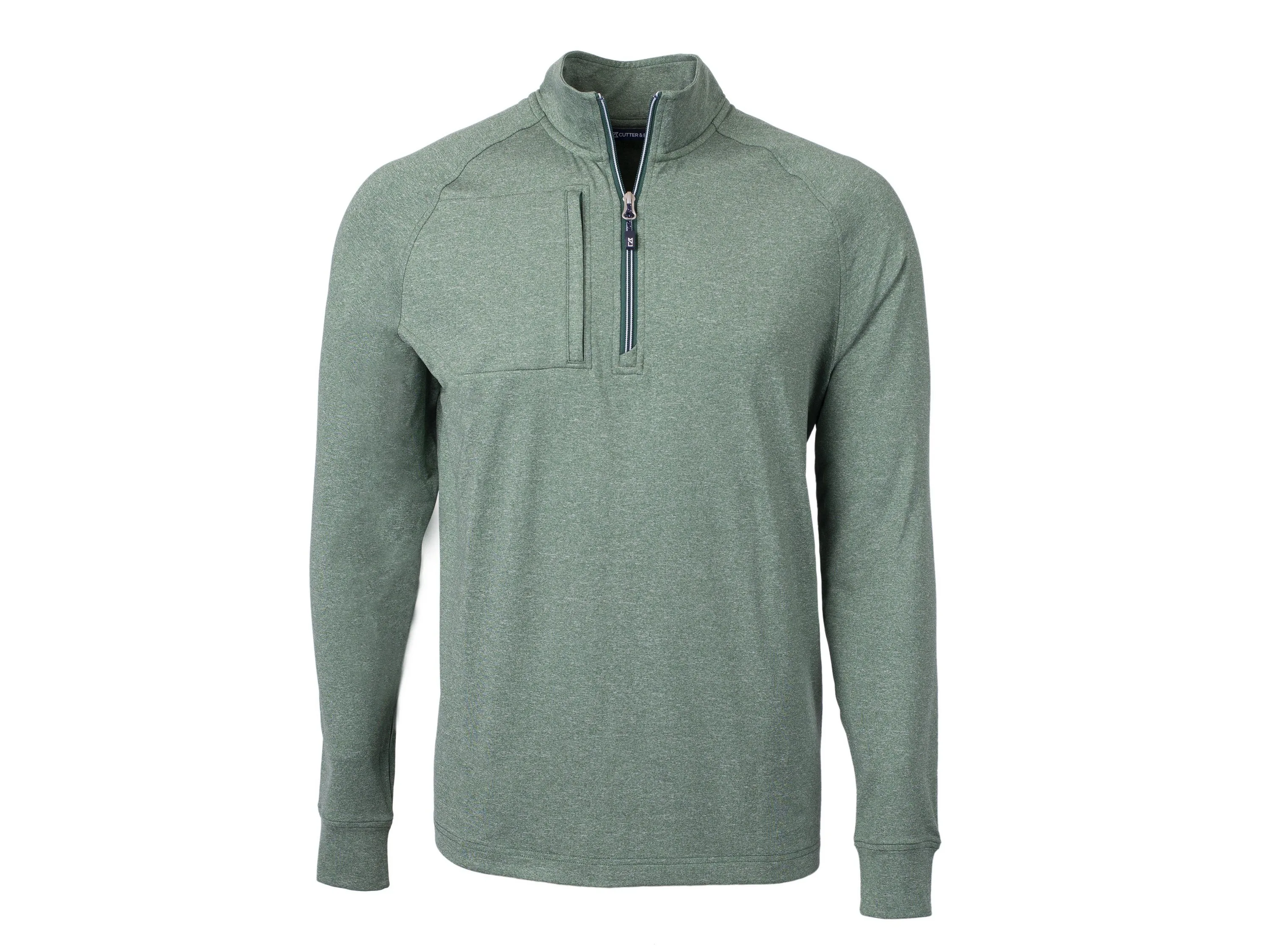 Cutter & Buck Adapt Eco Knit Heather Mens Big & Tall Quarter Zip Pullover view 4