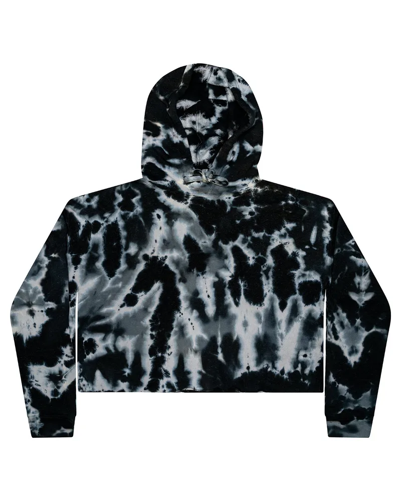 Tie-Dye Ladies' Cropped Hooded Sweatshirt view 5