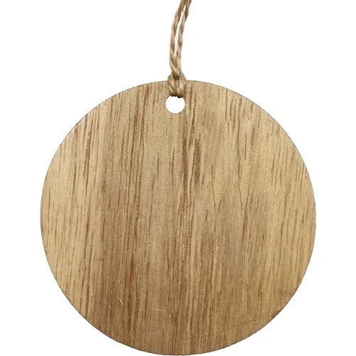 3" Wood Ornament - Round view 2