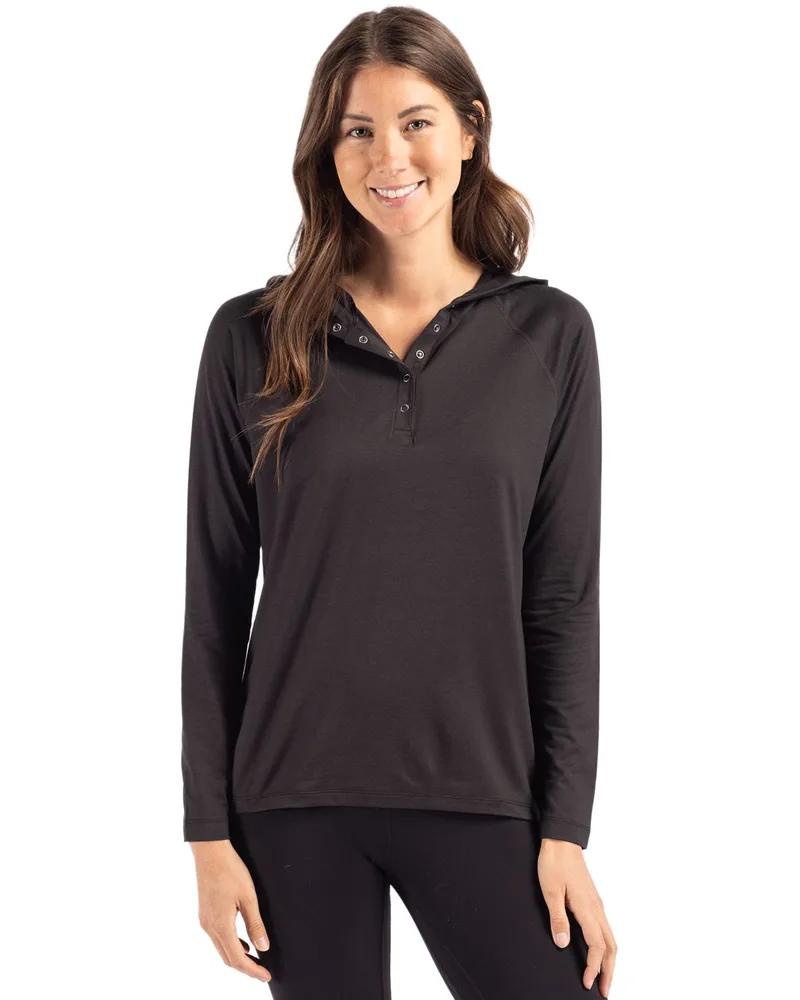 Cutter & Buck Coastline Epic Comfort Eco Recycled Womens Hooded Shirt