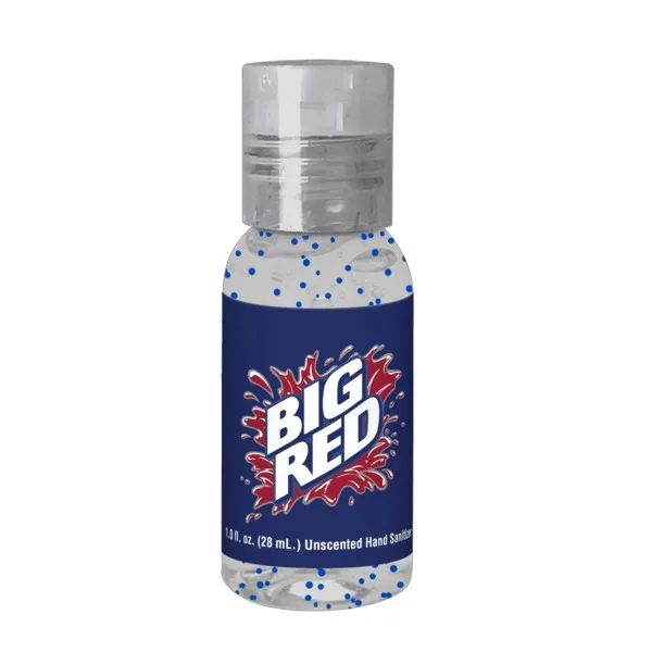 1 oz Single Color Moisture Bead Sanitizer in Clear Round Bottle
