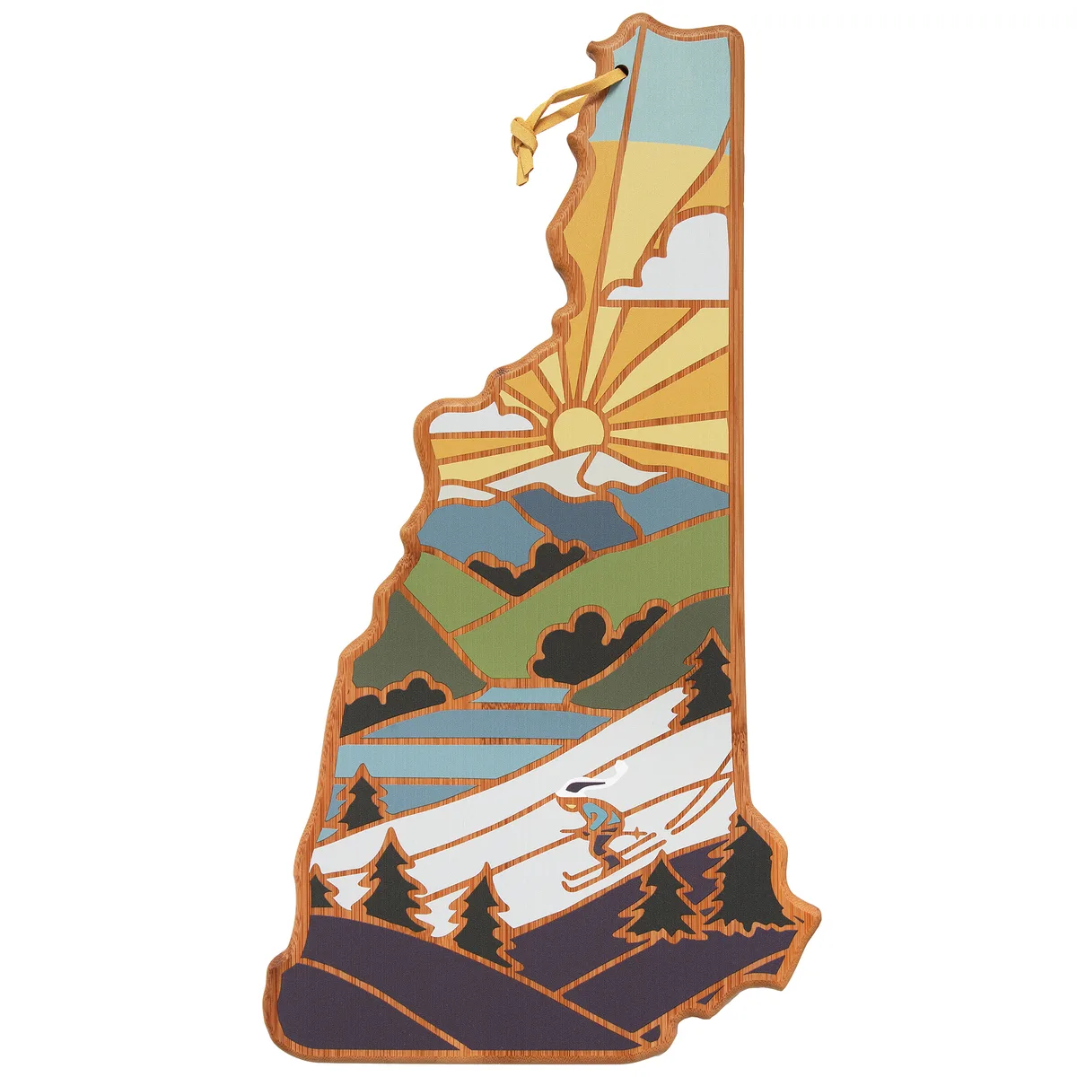 New Hampshire State Shaped Serving & Cutting Board w/Artwork by Summer Stokes