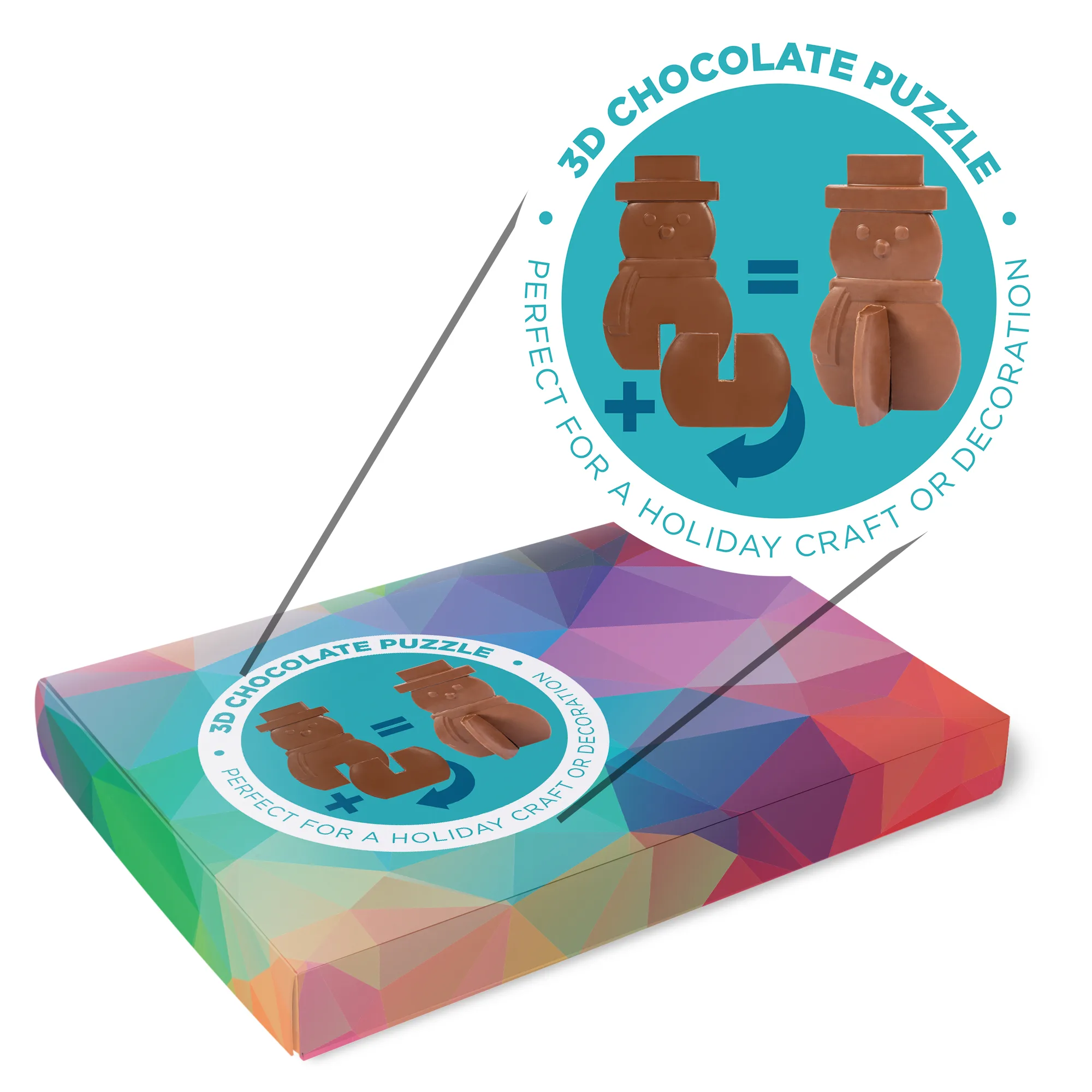 3D Puzzle Milk Chocolate Snowman view 2