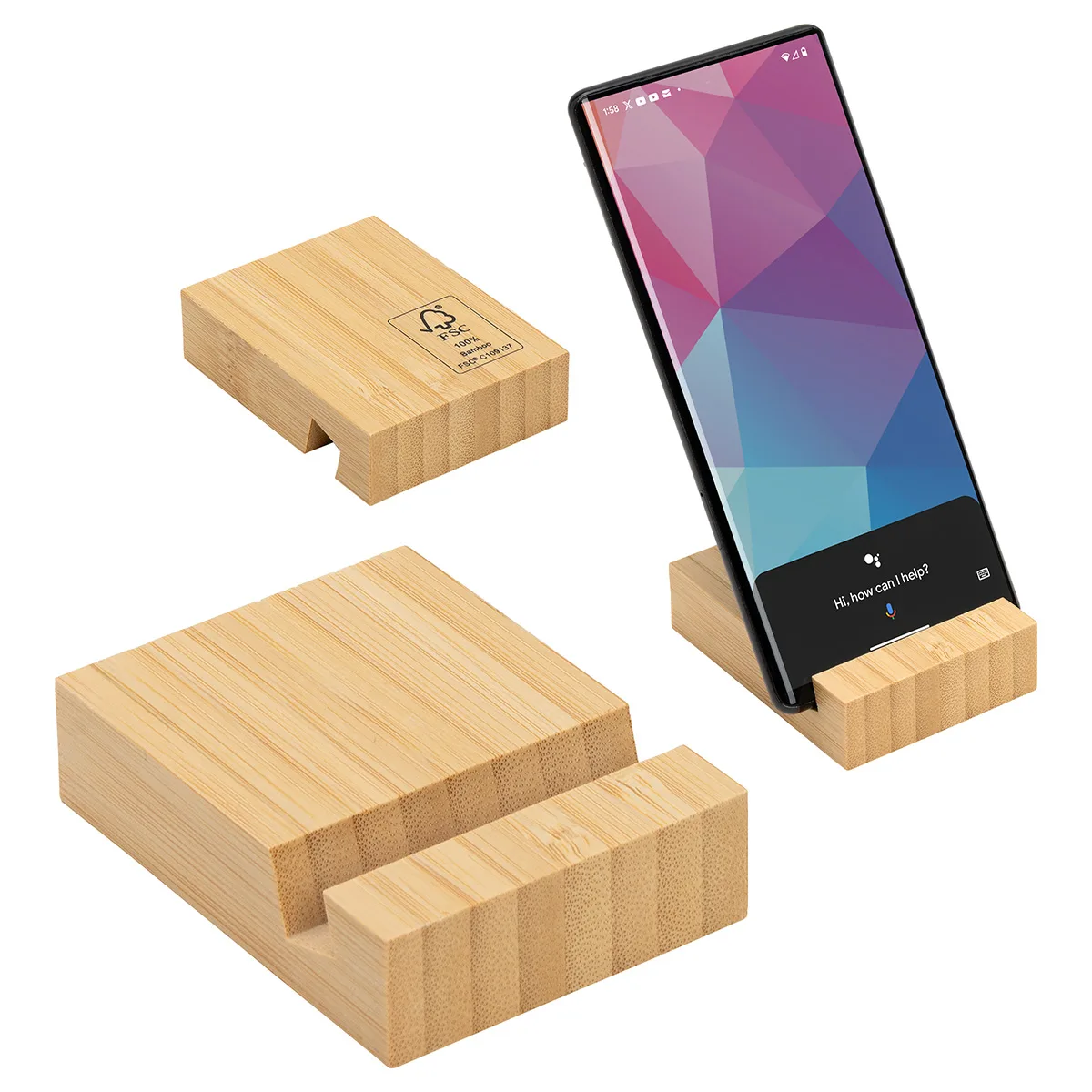Bamboo Bloc Phone Stand view 2