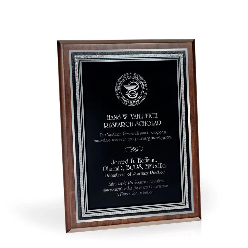 Weber Walnut Award Plaque, 9"x12"