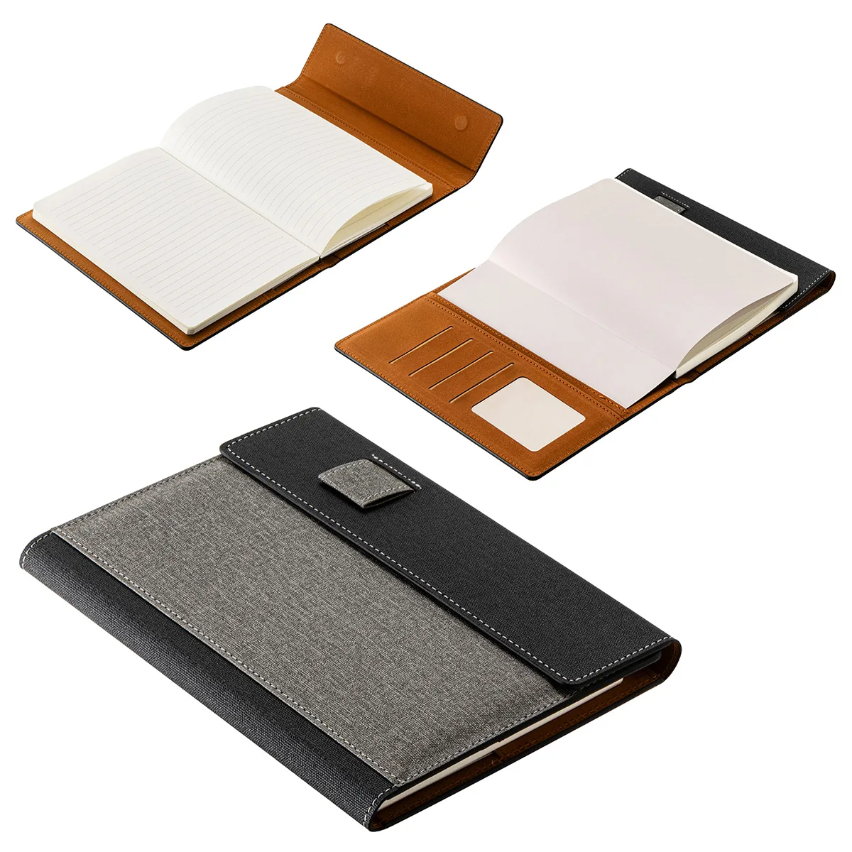 Folio Refillable Hardcover Journal with Card Pockets and Magnetic Closure view 2