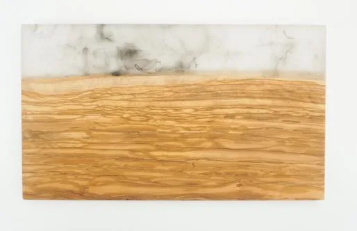 Jeanne Fitz Jeanne Fitz Olive Wood + Resin Serving Board, Grey
