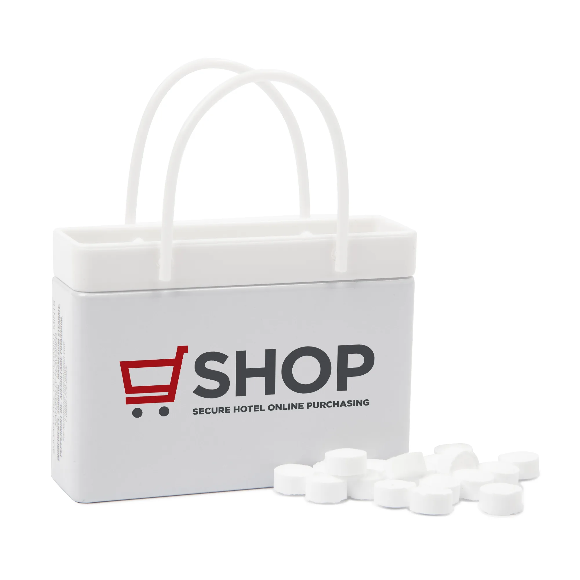 White Shopping Bag Mint Tin view 2