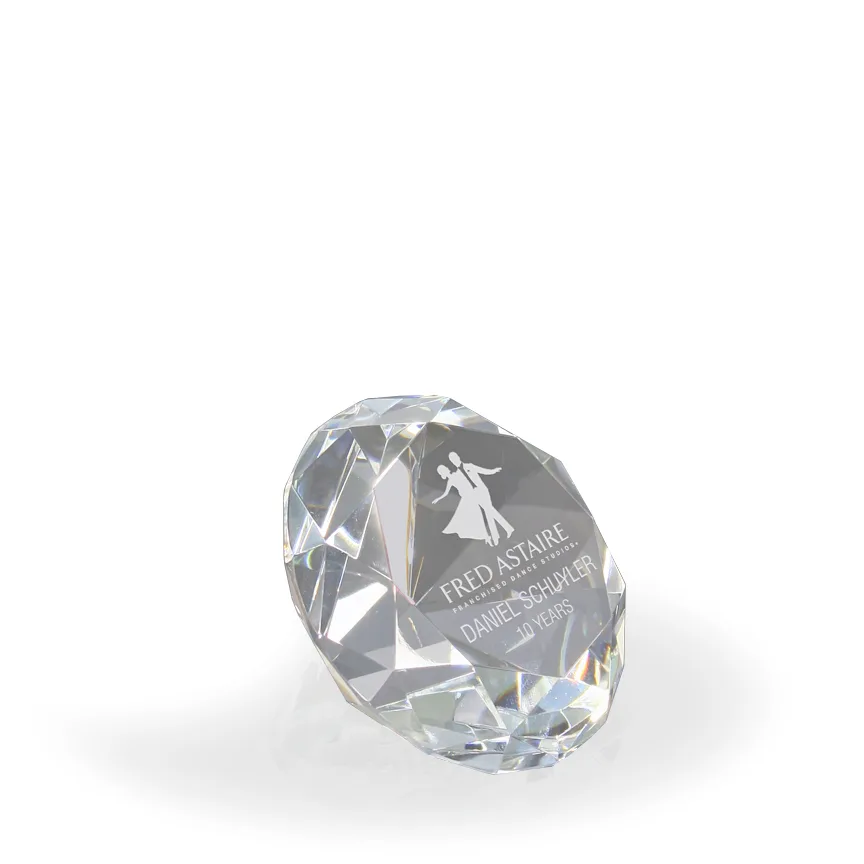 Crystal Diamond Paperweight - Optic Crystal