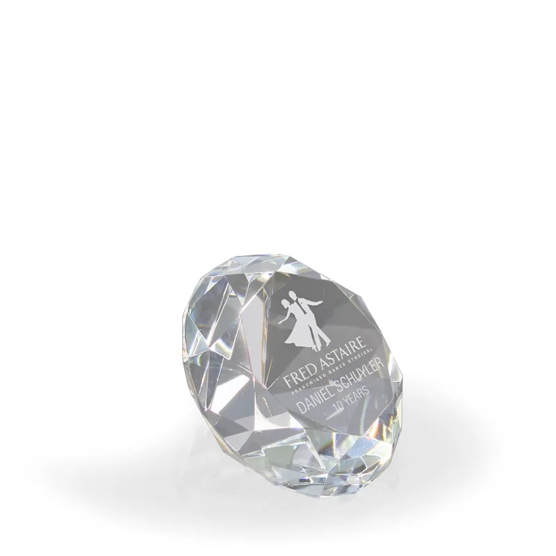 Crystal Diamond Paperweight - Optic Crystal