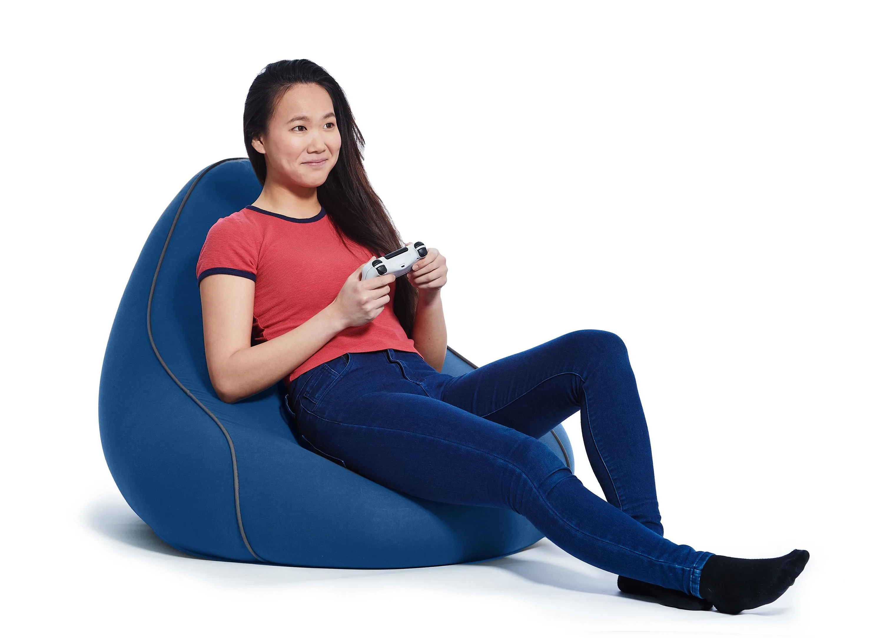 Yogibo Lounger Modular Gaming Bean Bag Chair w/Blue Cover