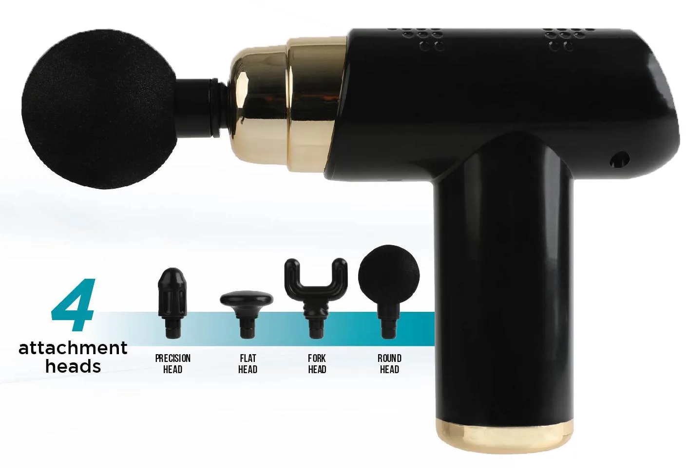 Health, Beauty & Fitness Vivitar Handheld Deep Tissue Cordless Percussion Massage Gun - Black/Gold