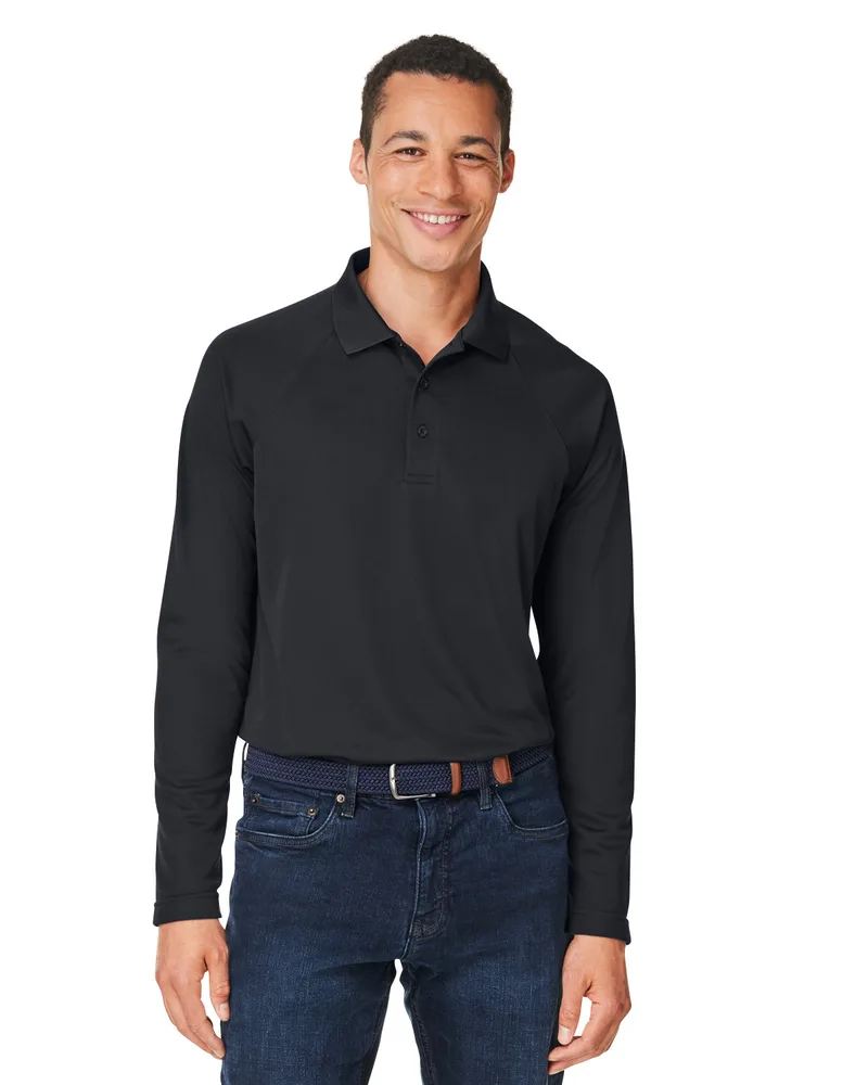 Harriton Men's Charge Snag and Soil Protect Long-Sleeve Polo Shirt