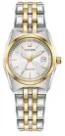 Citizen® Ladies Corso Eco-Drive® Two-Tone Stainless Steel Bracelet Watch w/White Dial