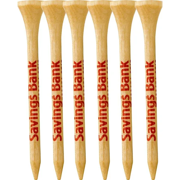 6 Pack of Wood Golf Tees 2-3/4" view 3