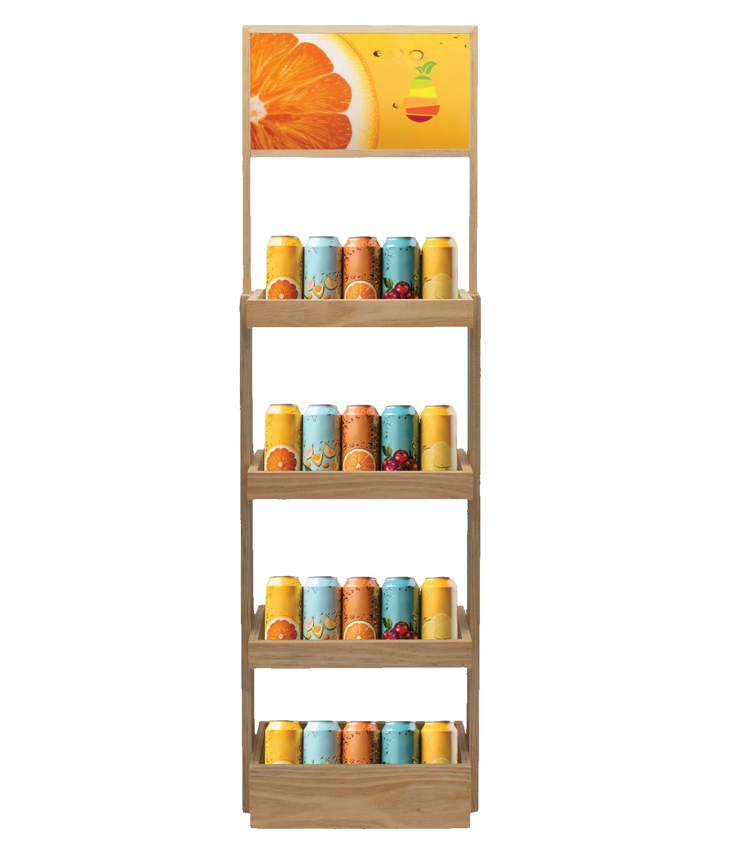 4-Shelf Wood Display Stand view 2