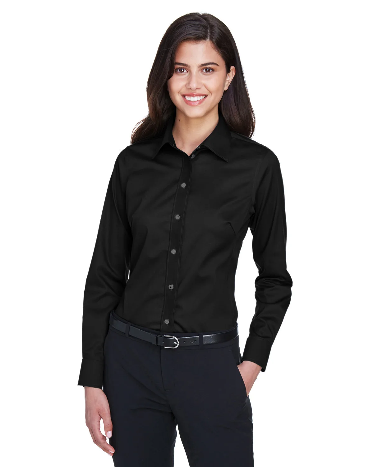 Devon and Jones® Ladies' Crown Collection® Solid Stretch Twill Woven Shirt