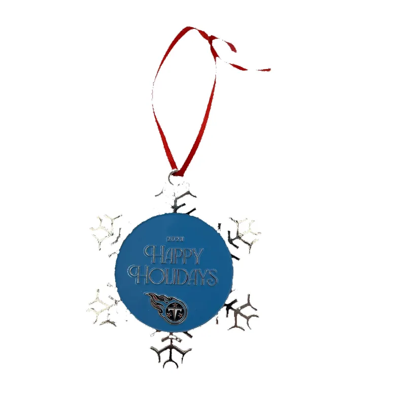 Metal Ornament 3" Diameter with Short String or Ribbon