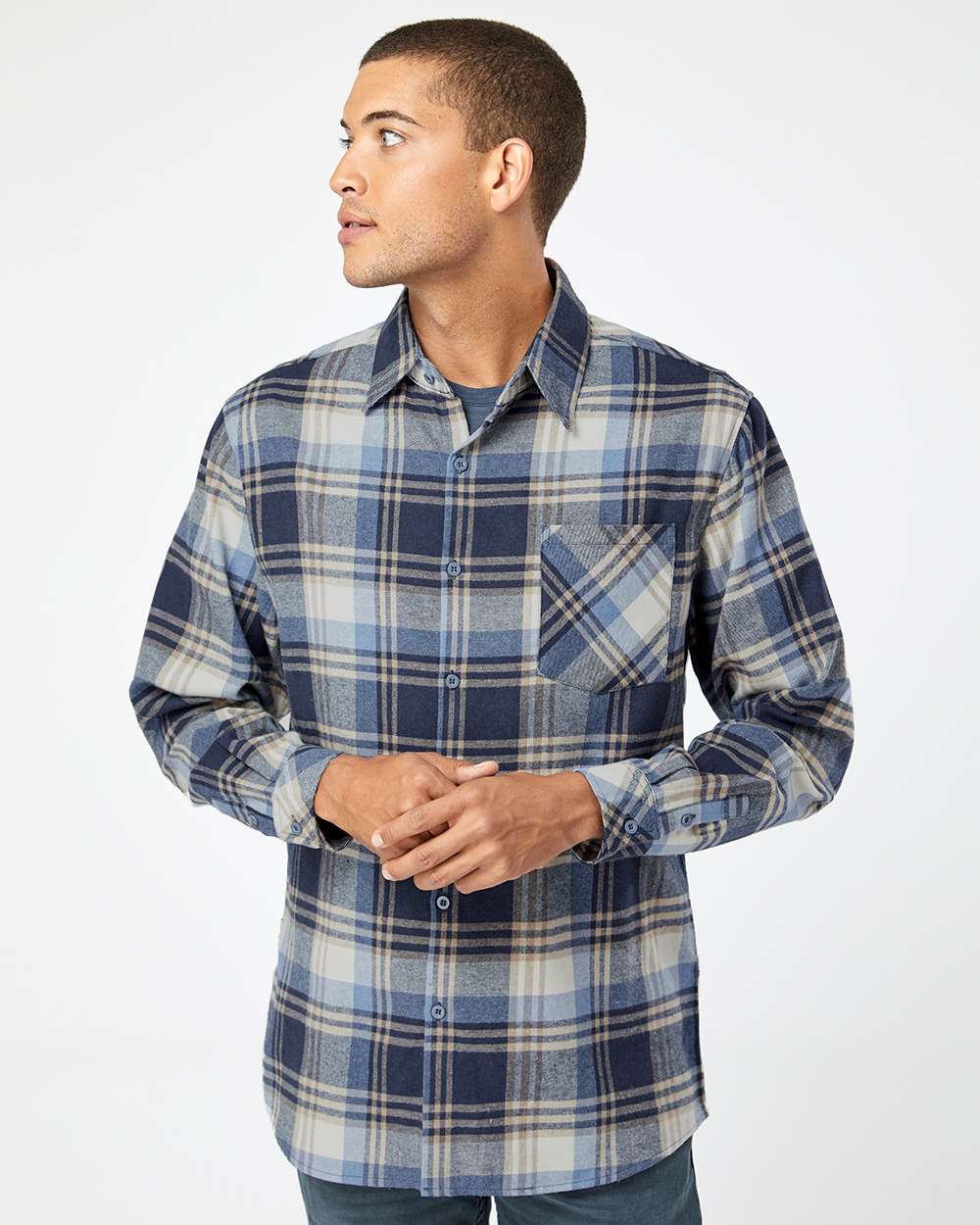 Burnside® Open Pocket Long Sleeve Flannel Shirt view 2