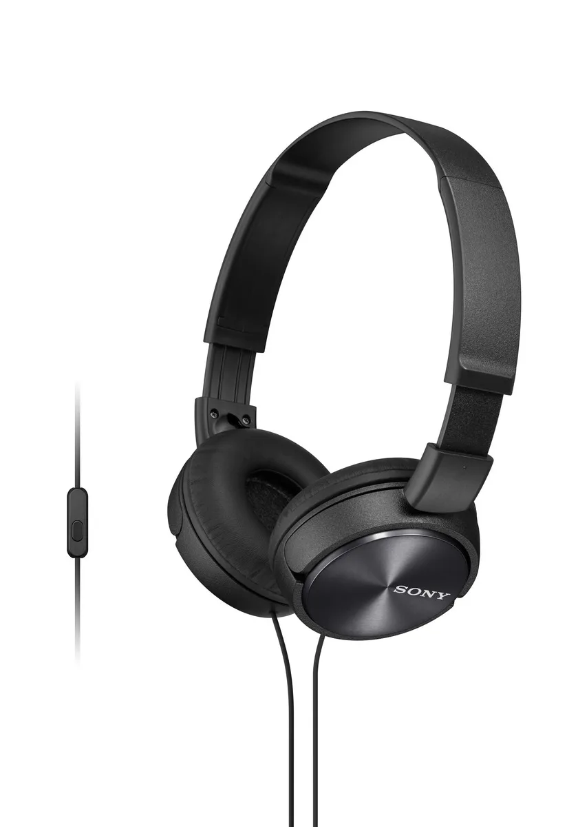 Sony Full Size Stereo Headphones W/ In-Line Mic Black