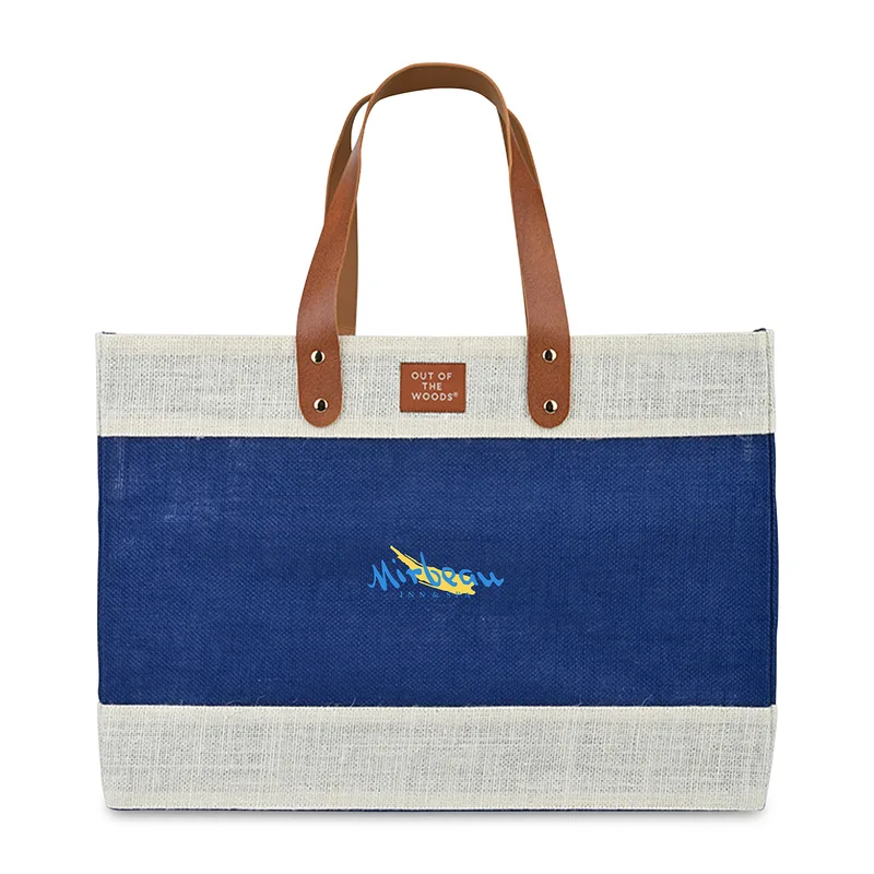 Out of the Woods® Jute Market Tote - Navy Blue