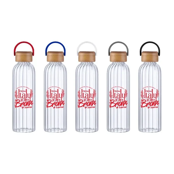 Rawlins 21oz Glass Bottle w Bamboo Lid view 4