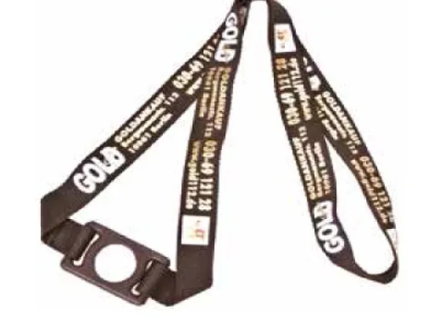 Bottle Holder Lanyard w/ Rubber Attachment — Black