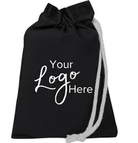 Passport Drawstring Bag (6"x8") — Black