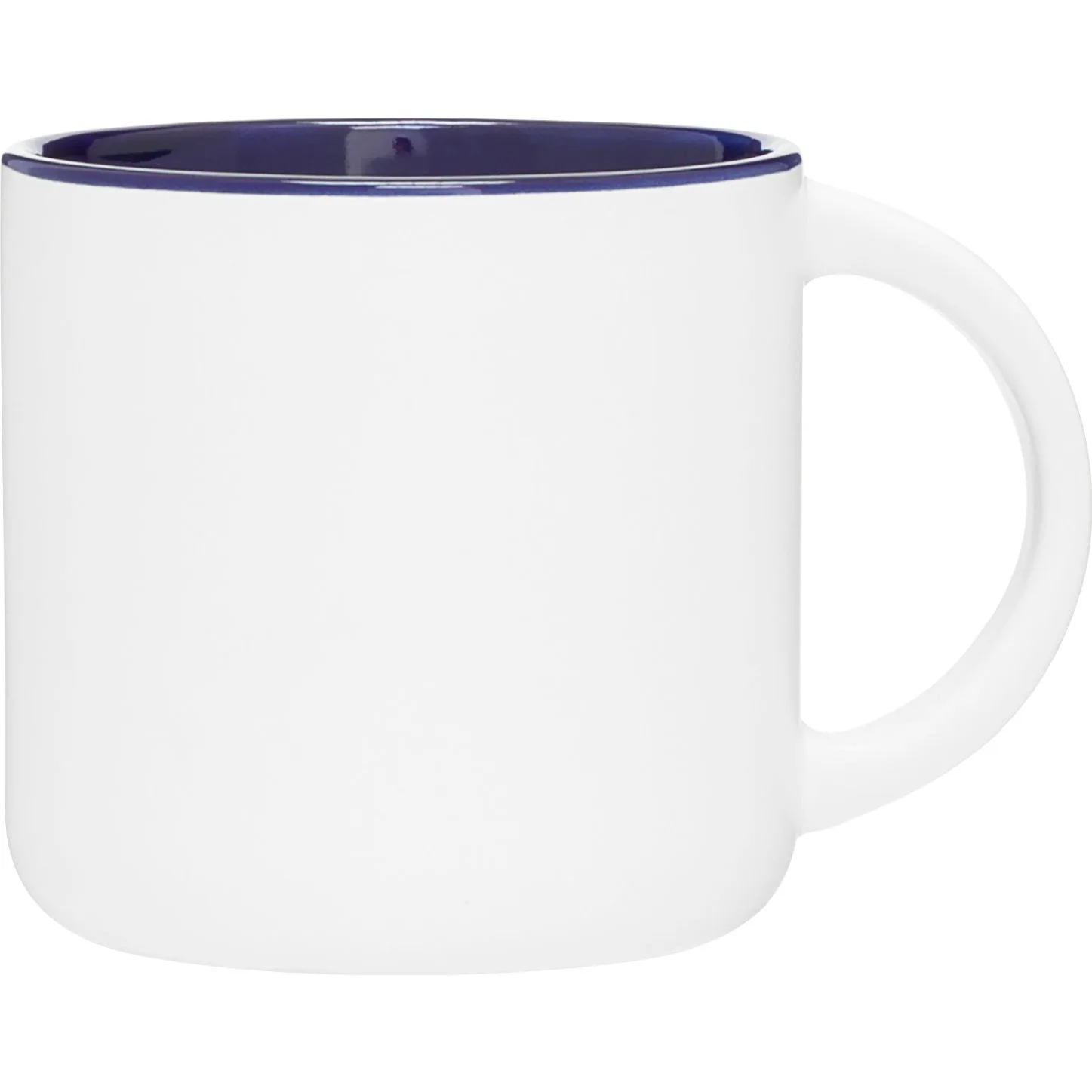 14 oz Minolo Ceramic Mug (Matte White/Cobalt Blue) view 2