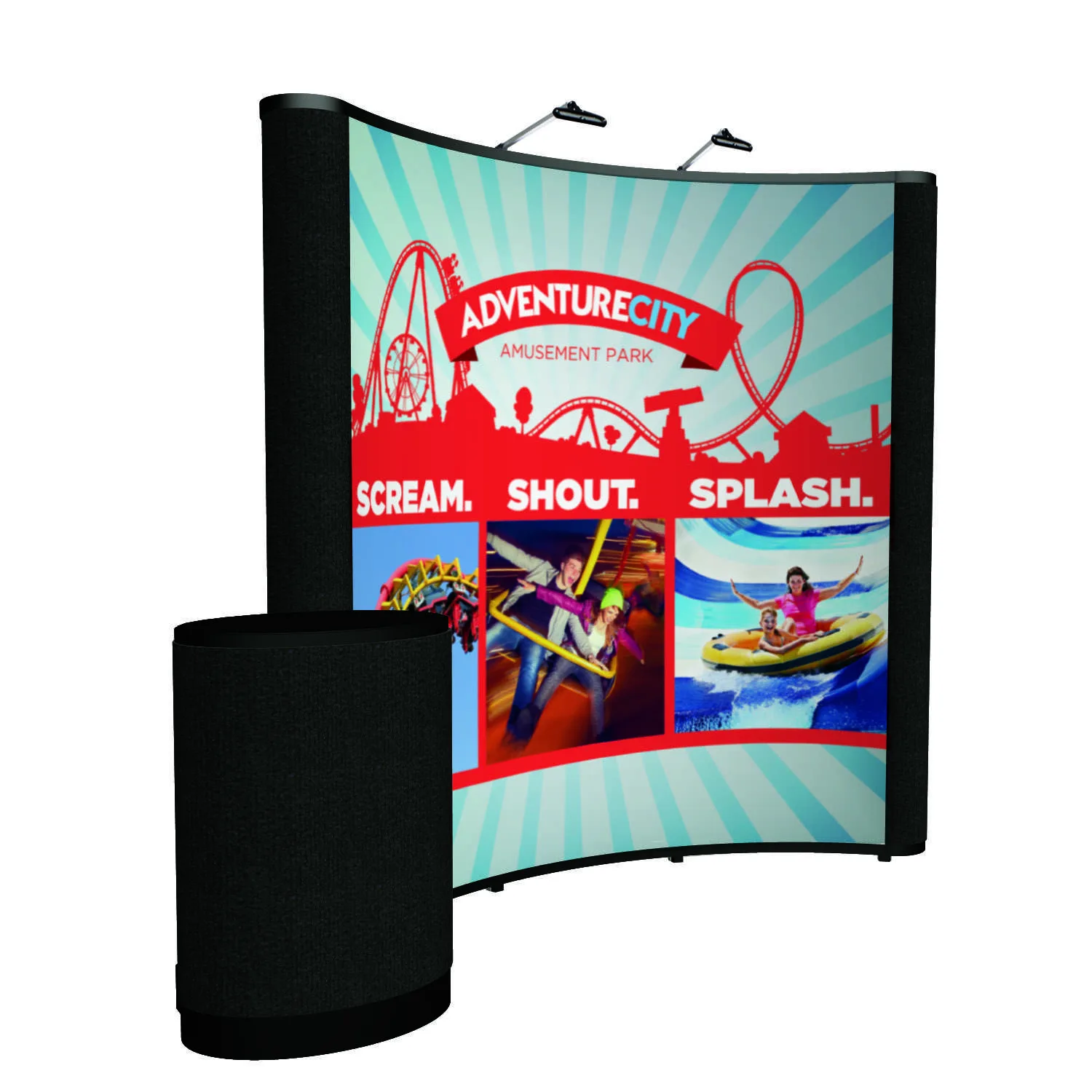 8' Curved Show 'N Rise Floor Display Kit (Mural with Fabric) view 7