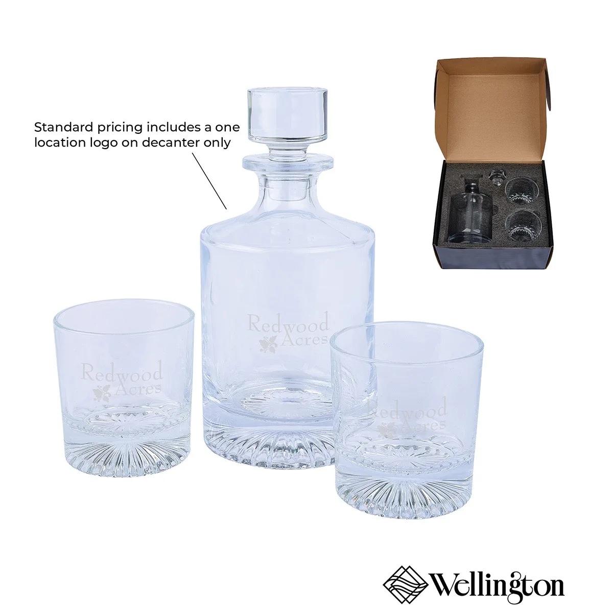 Wellington Kingsley Whiskey Decanter & Glasses Set view 2