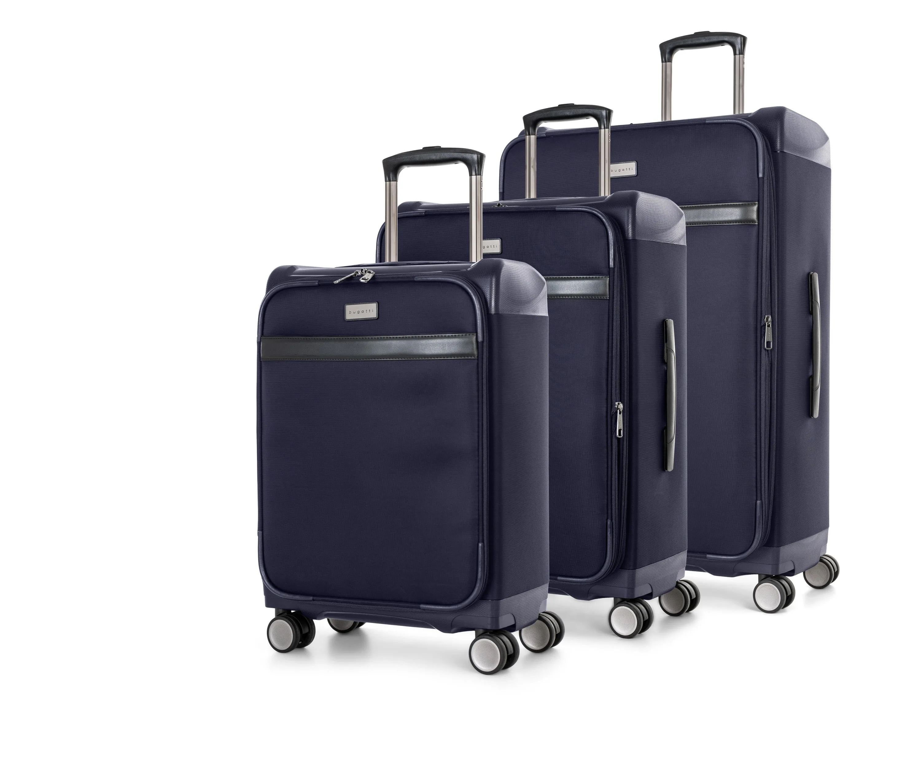 Bugatti Washington-3 Pcs Soft Side Luggage Set-Navy
