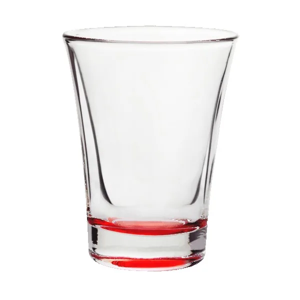 Hot Shot 2 oz Traditional Shot Glasses with Color Bottom view 2