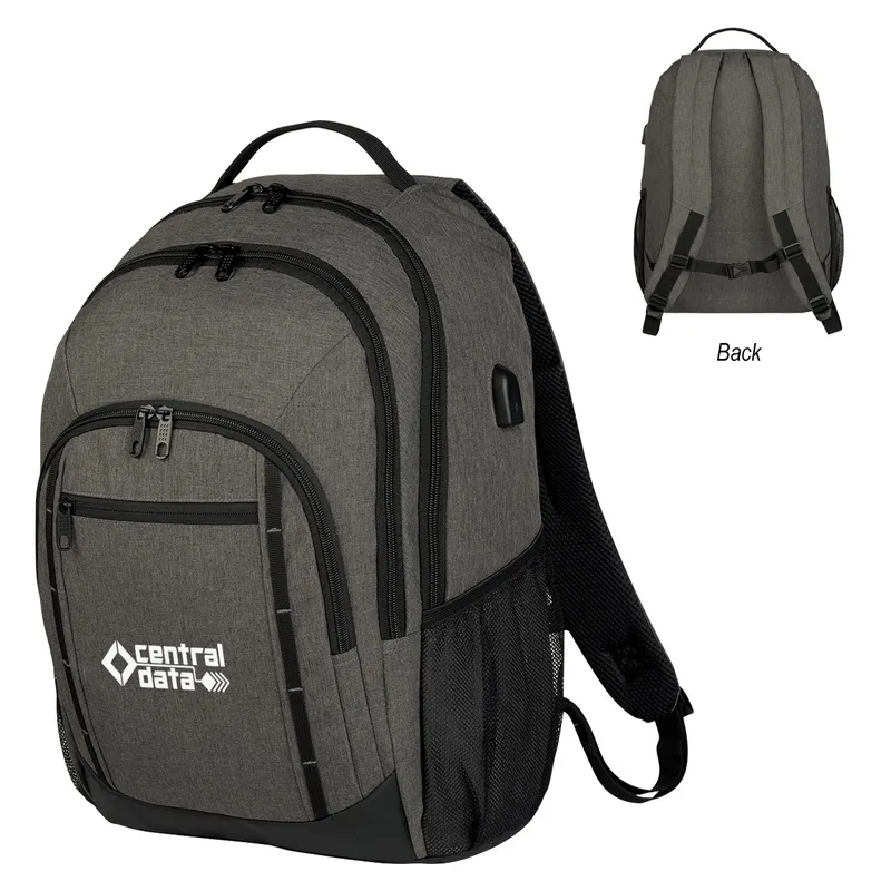 Reagan Heathered Laptop Backpack view 2