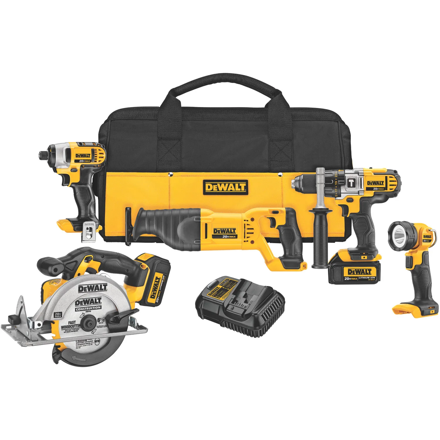 DeWalt 20V Max Li-Ion 5-Tool Combo Kit