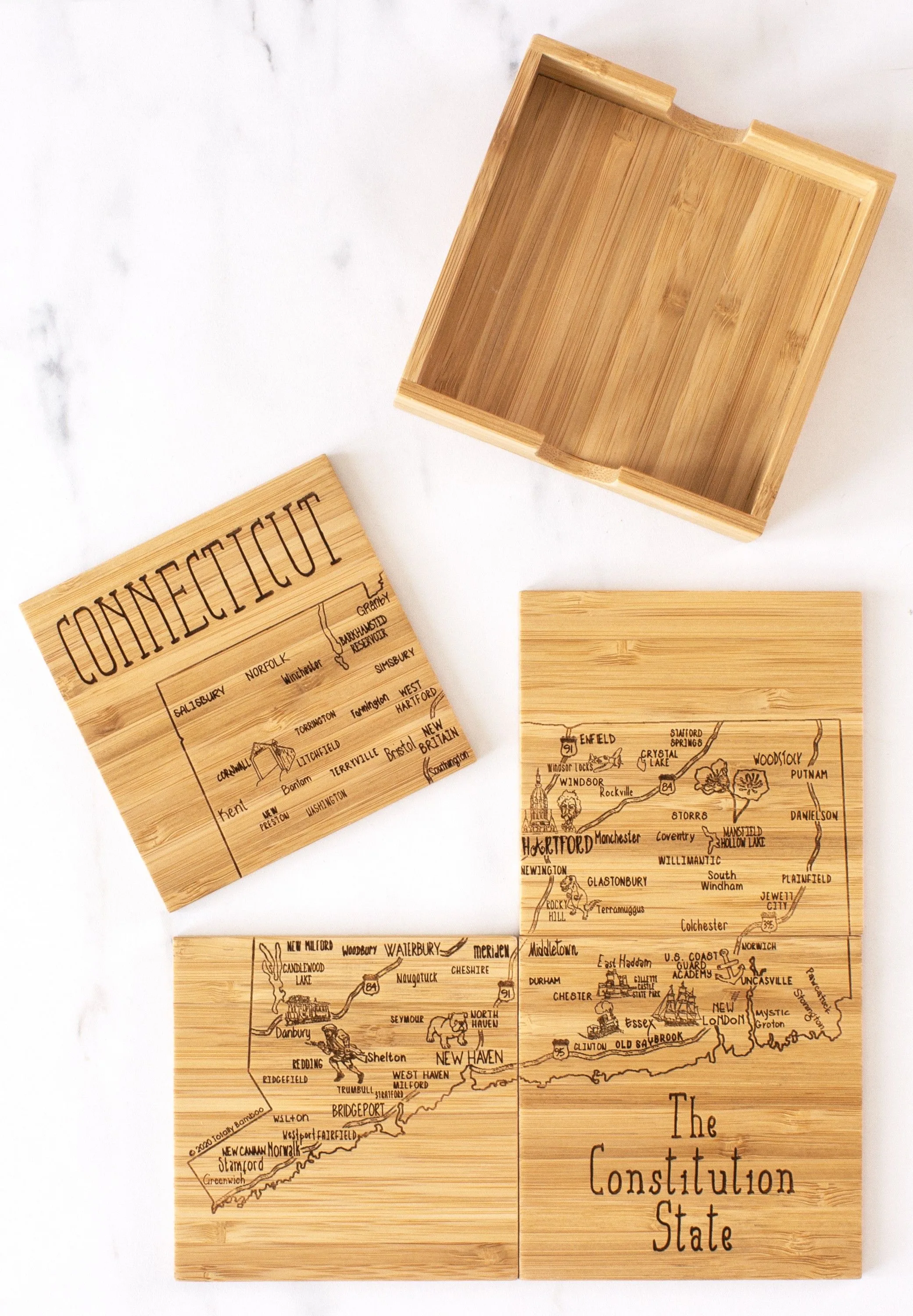 Connecticut Puzzle Coaster Set view 5