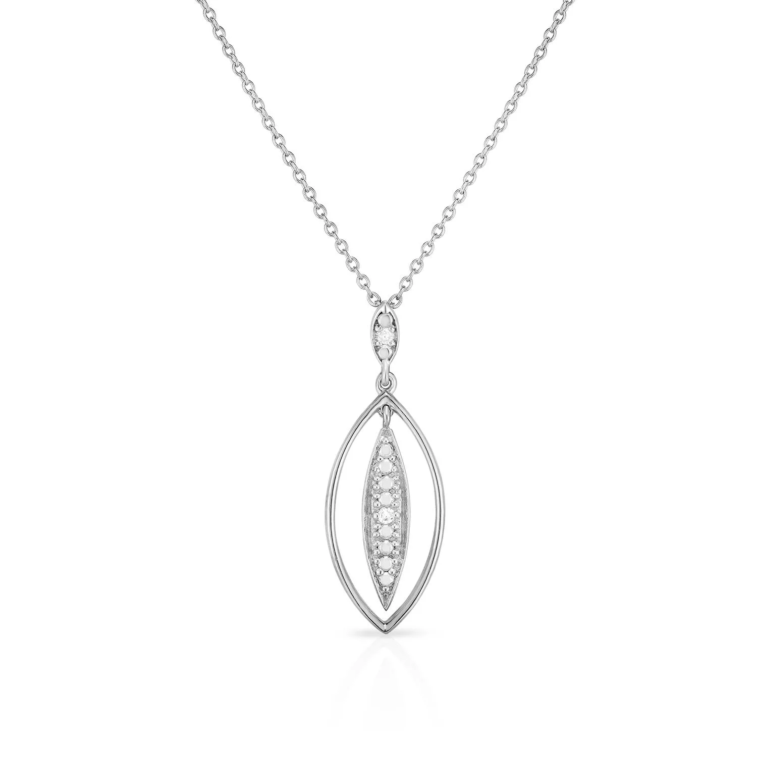 Jilco Inc Sterling Silver Diamond Necklace - 0.02 Twt