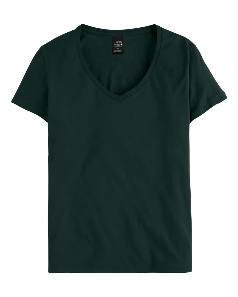 Hanes® Women's Perfect-T V-Neck Short Sleeve T-Shirt view 6