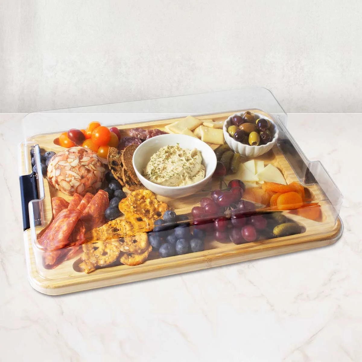 Flip, Serve & Store™ Covered Rectangle Bamboo Charcuterie Board view 5