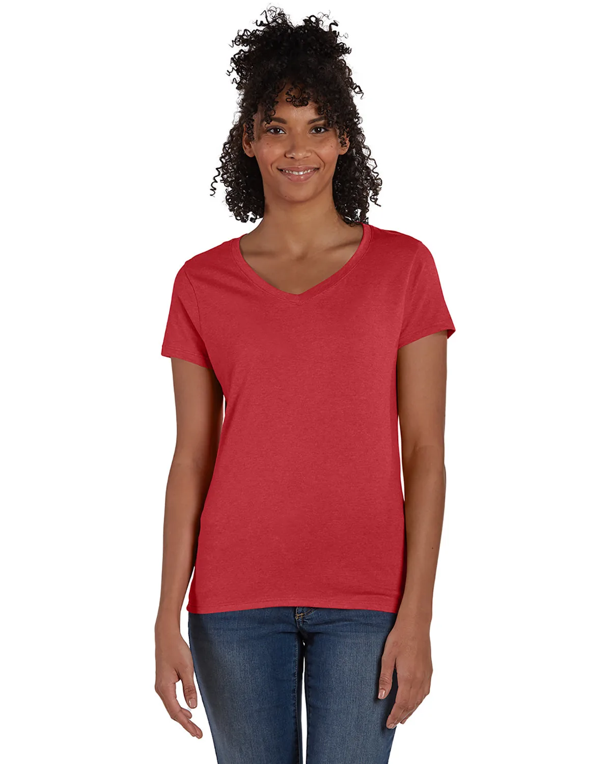 Hanes Printables Ladies' Perfect-T Triblend V-Neck T-shirt view 4