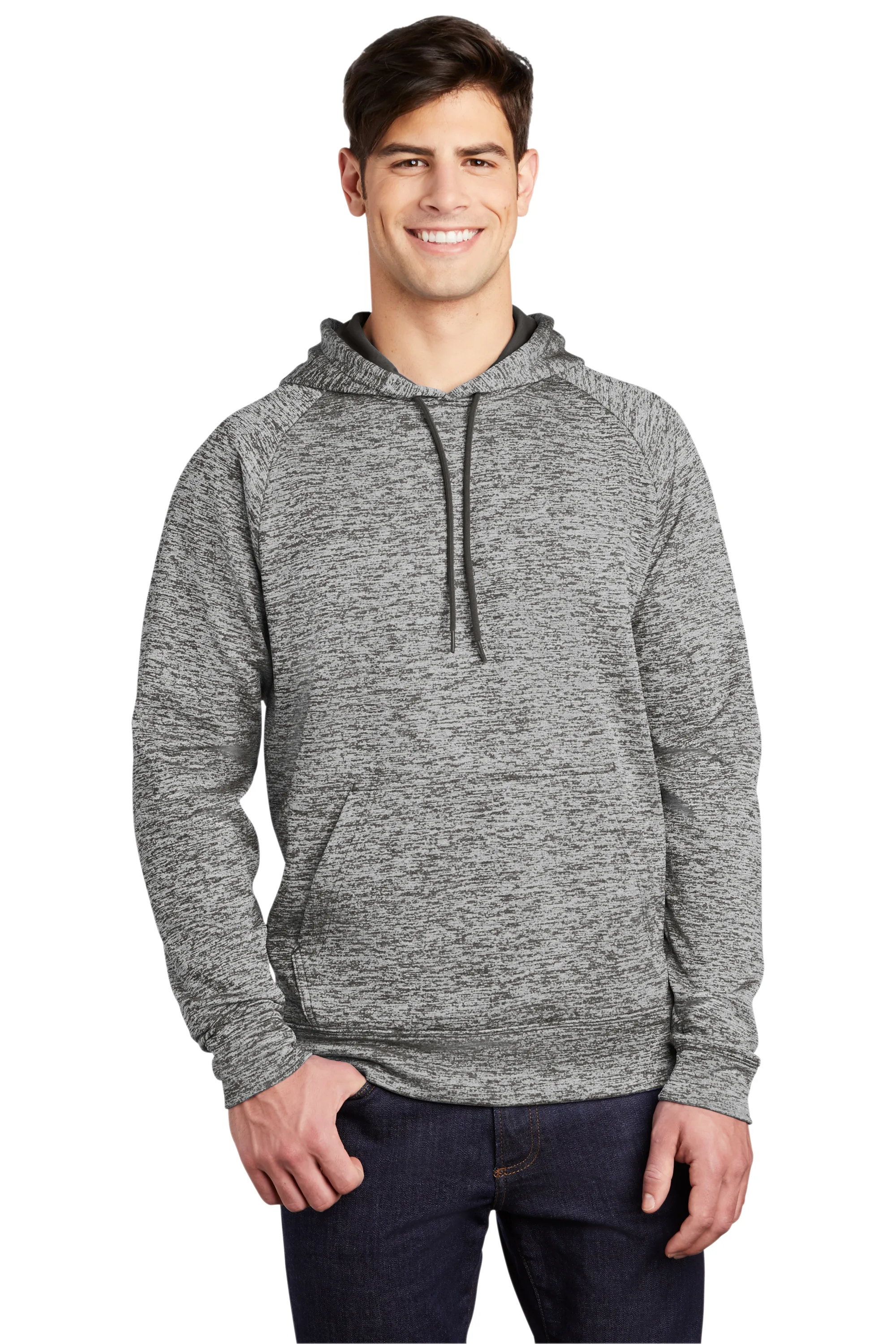 Sport-Tek® PosiCharge® Electric Heather Fleece Hooded Pullover.
