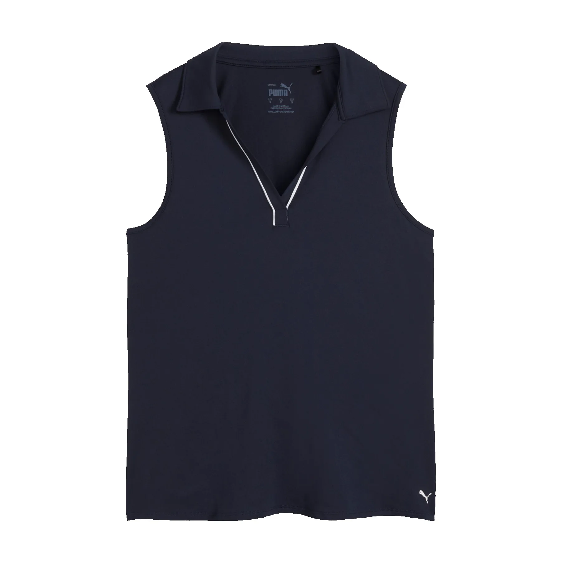 Puma Women's CLOUDSPUN Piped Golf Polo - Deep Navy
