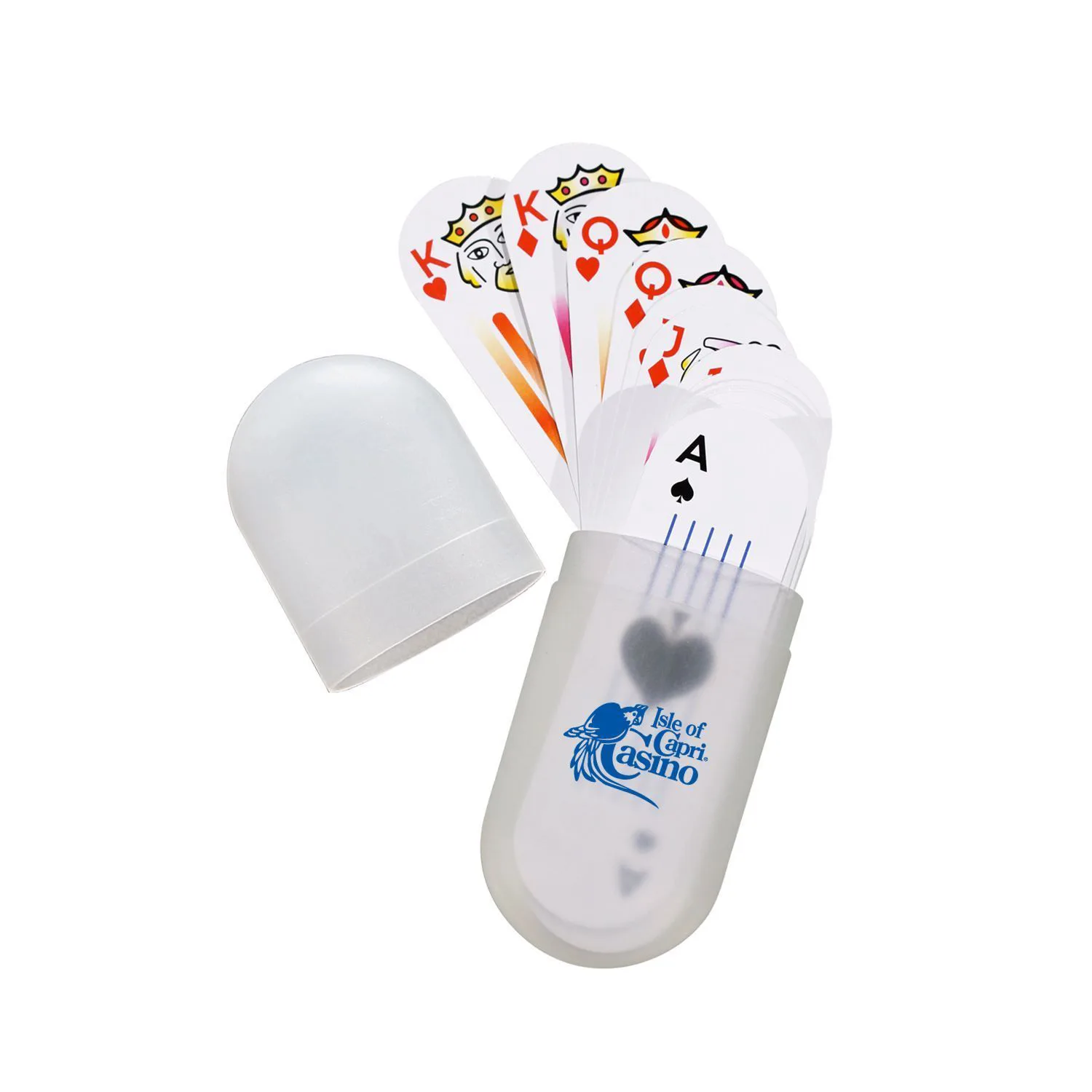 Small Oval Deck Of Cards In Plastic Holder view 2
