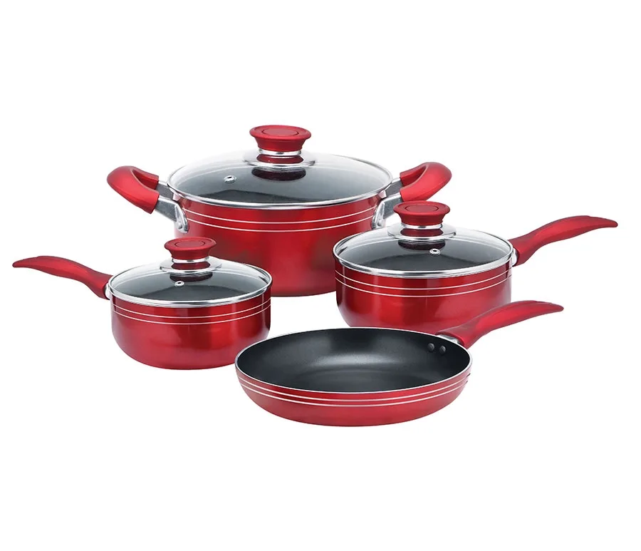 7 Piece Red Cookware Set