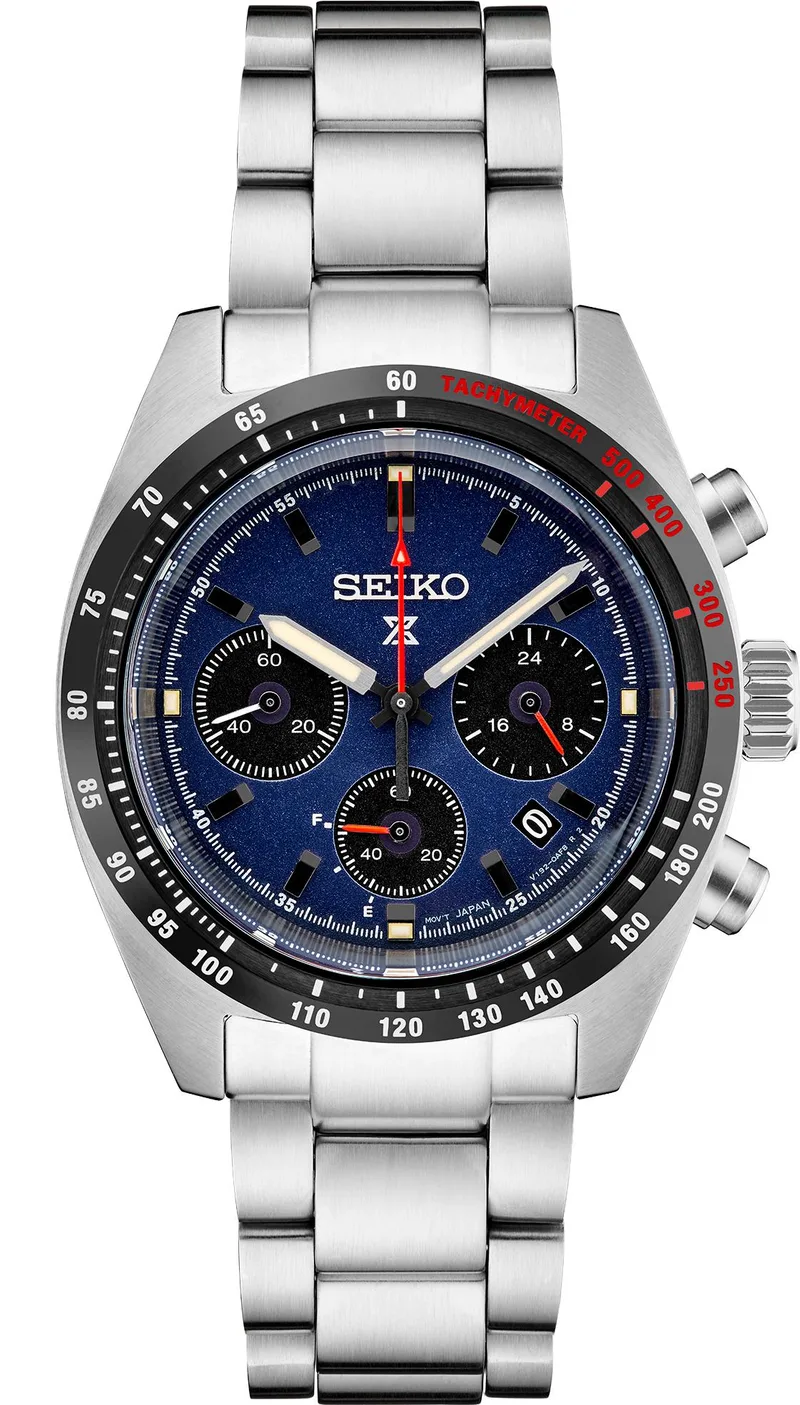 Seiko Watch Mens Prospex Ss Solar Chronograph Blue