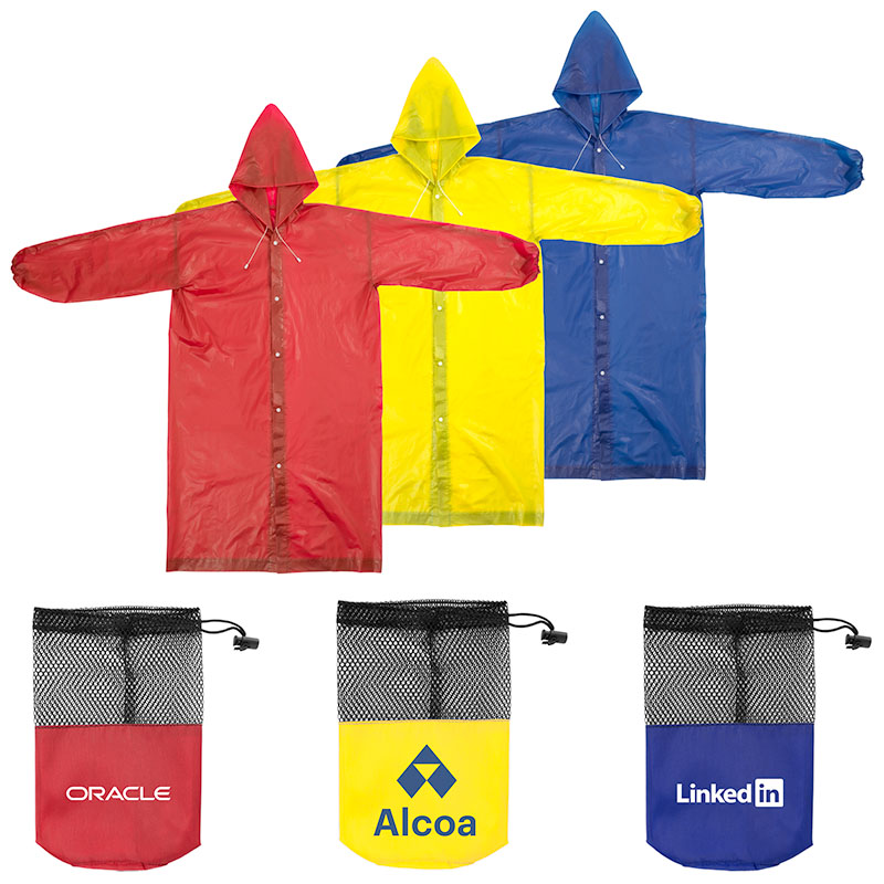 Stadium Rain Coat w/Draw String Mesh Pouch