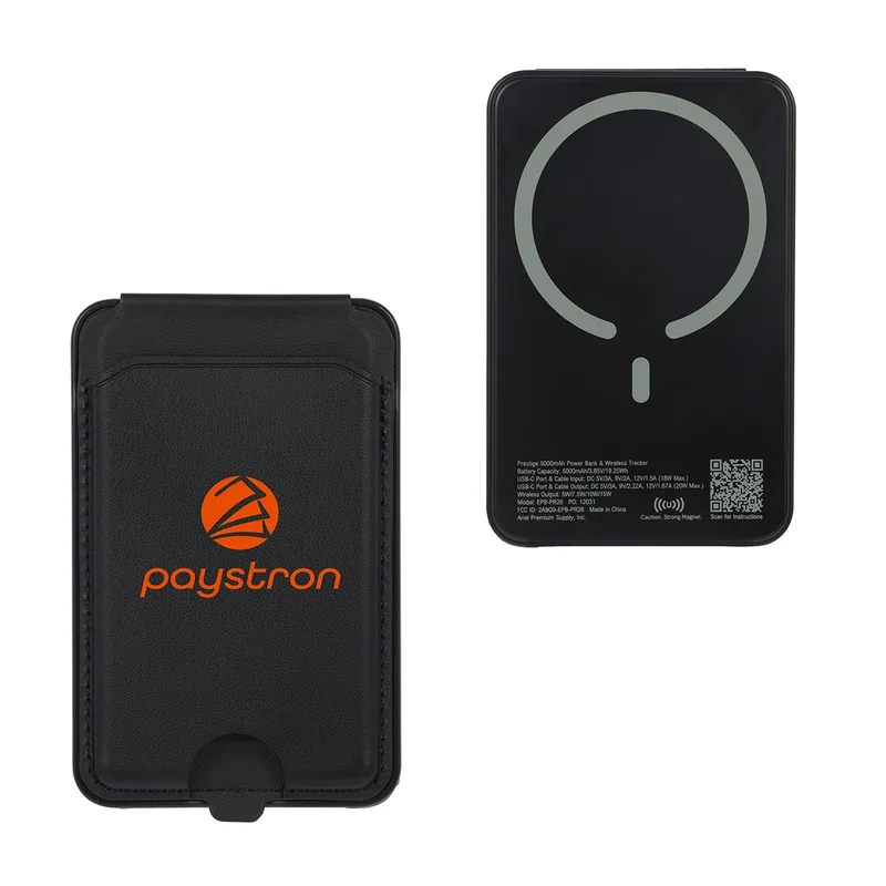 Prestige 5000mAh 20W Magnetic Wireless Power Bank with Card Holder & Find M